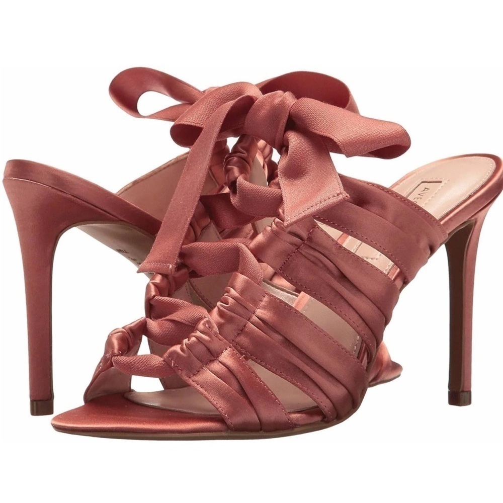 Avec Les Filles Womens Janelle Satin Open Toe Special Occasion strappy Heels